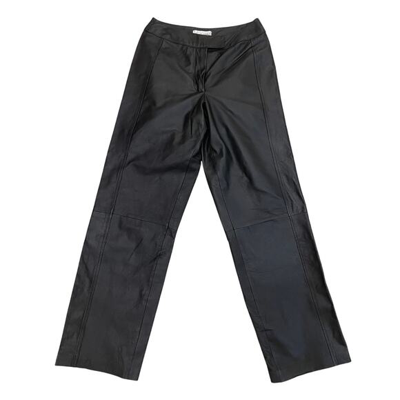 Vintage Chadwick’s Leather Pants 2P | Black Real Leather, Straight Leg, Y2K NWOT - Picture 1 of 4